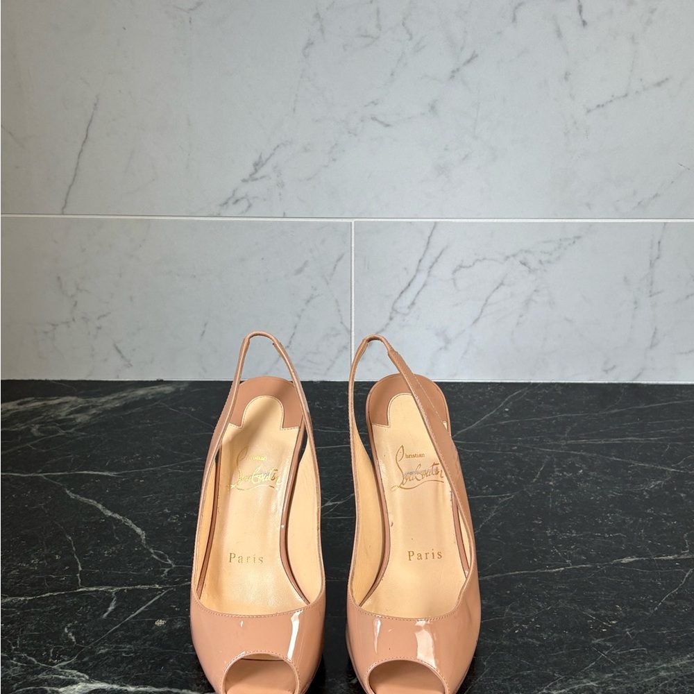 Louboutin slingback peep toe heels - Picture 2 of 13